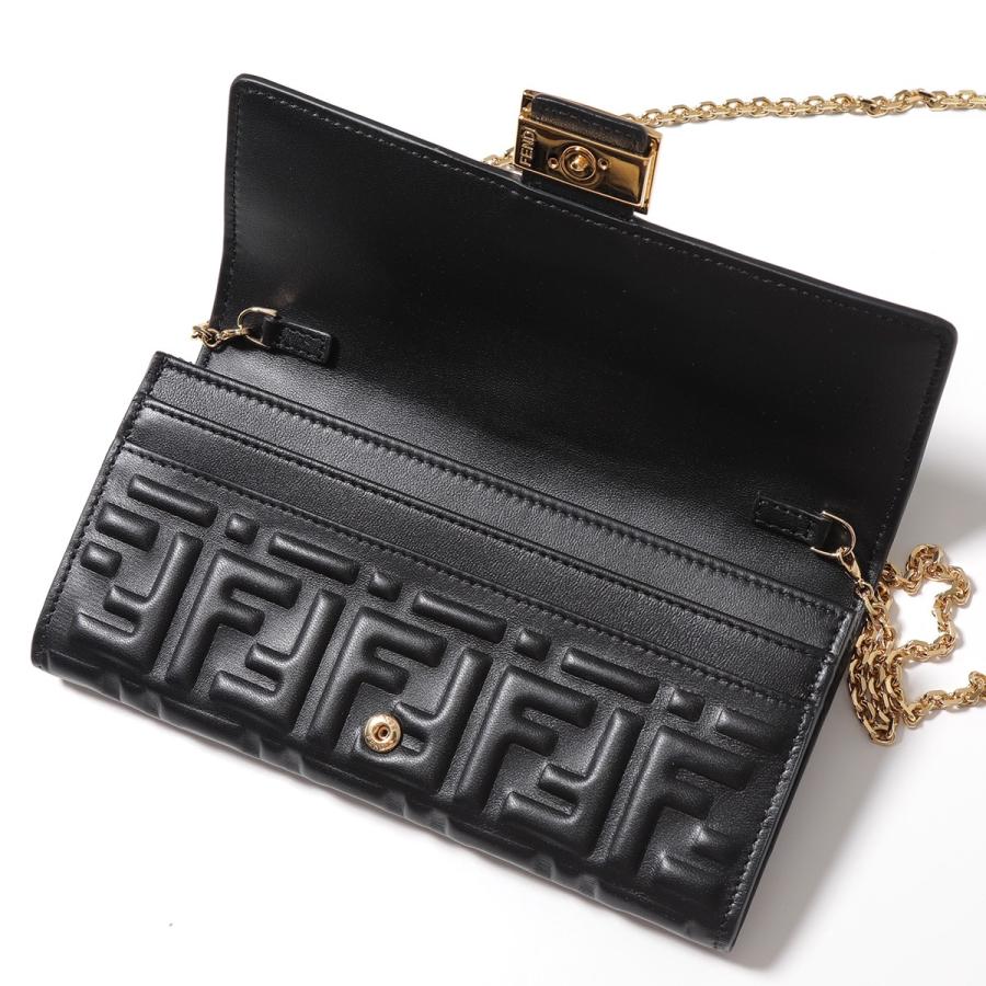 FENDI(フェンディ) FFダイヤモンド チェーンウォレット ショルダーバッグ ブラック / 8M0365 【64653-007】 FENDI（フェンディ） ショルダーウォレット FFダイヤモンド 8M0365