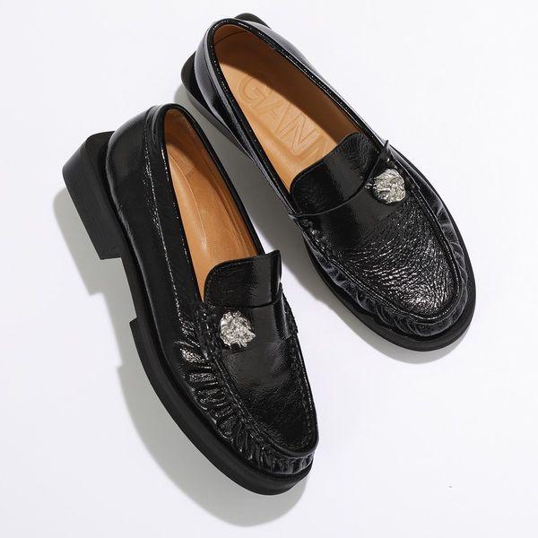 GANNI（ガニー） ローファー S1768 4899 レディース ギャザー ビジュー