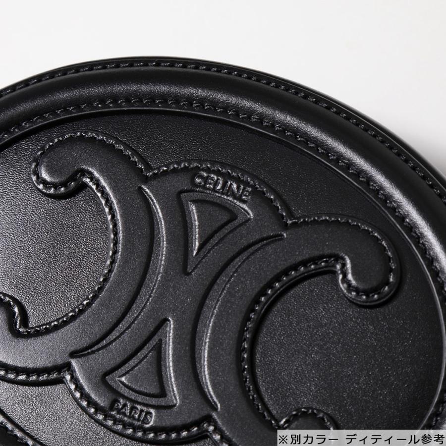 ほぼ未使用 CELINE セリーヌ トリオンフ ケース 丸型 ラウンド ジップラウンドケース / トリオンフキャンバス ＆ カーフスキン - タン