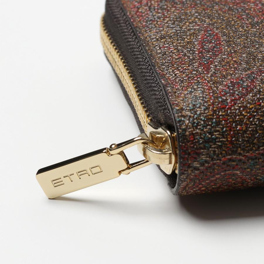 ETRO エトロ 長財布 0F448 8007 レディース ペイズリー柄 PVC レザー 長財布 ラウンドファスナー 600