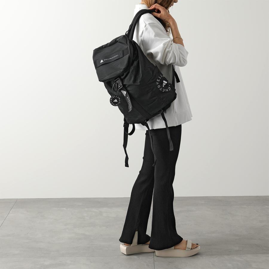 adidas by STELLA McCARTNEY アディダス ステラマッカートニー コラボ バックパック aSMC BACKPACK H57470  レディース ナイロン リュック 鞄 BLACK/WHITE