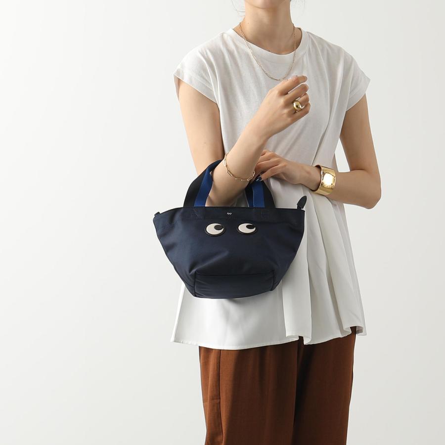 ANYA HINDMARCH アニヤハインドマーチ トートバッグ Nastro Eyes Mini Tote 162357 レディース ハンドバッグ  ナイロン 鞄 LUPINE/ネイビー