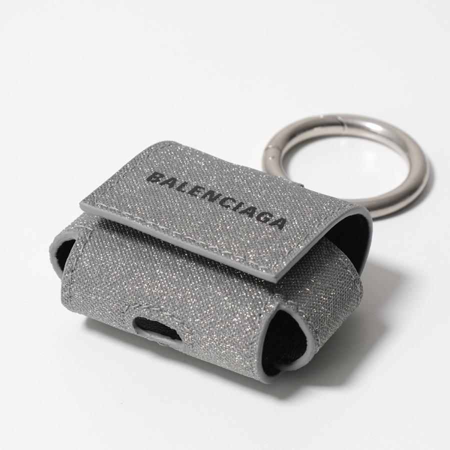 BALENCIAGA バレンシアガ イヤホンケース CASH AIRPODS PRO 655679 2102O レディース グリッター ロゴ  エアポッズ ホルダー 1501/GREY