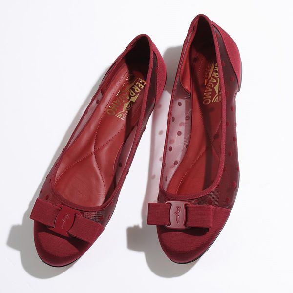 今日の超目玉】 Salvatore Ferragamo リボン ドット パンプス
