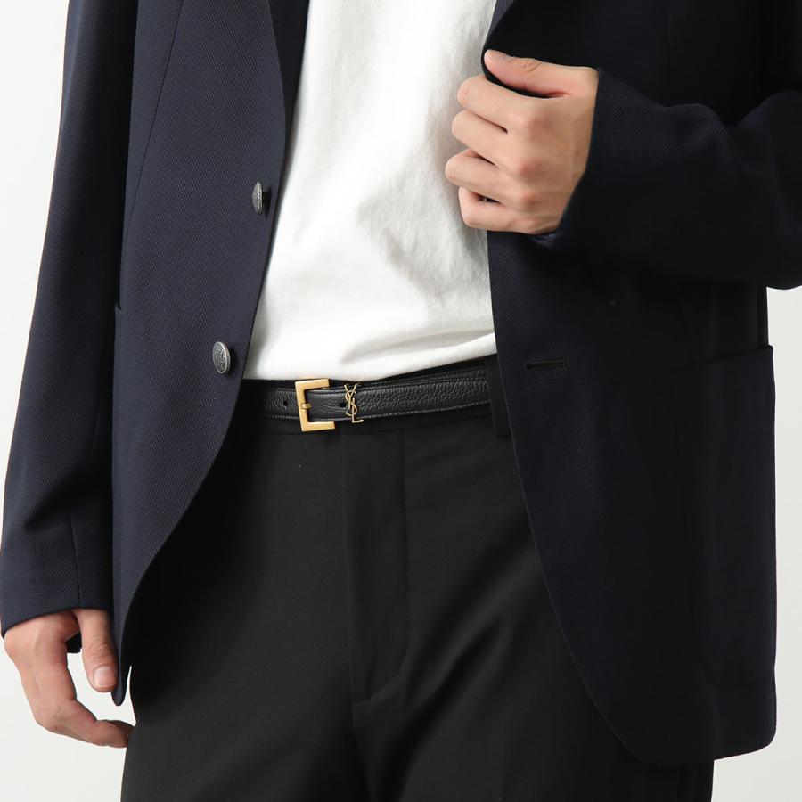 ✨美品✨サンローラン ベルト カサンドラ レザー 無段階調節 メンズ ビジネス SAINT LAURENT サンローラン ベルト YSL BELT 2.0 ナロー 612616 DTI0W