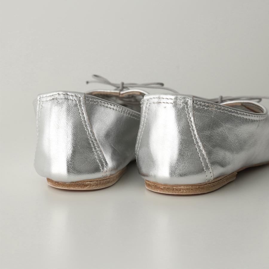A.P.C. E. Porselli シルバーフラットシューズ 37 E.PORSELLI PORSELLI ポルセリ フラットシューズ JAZZ LAMINATA