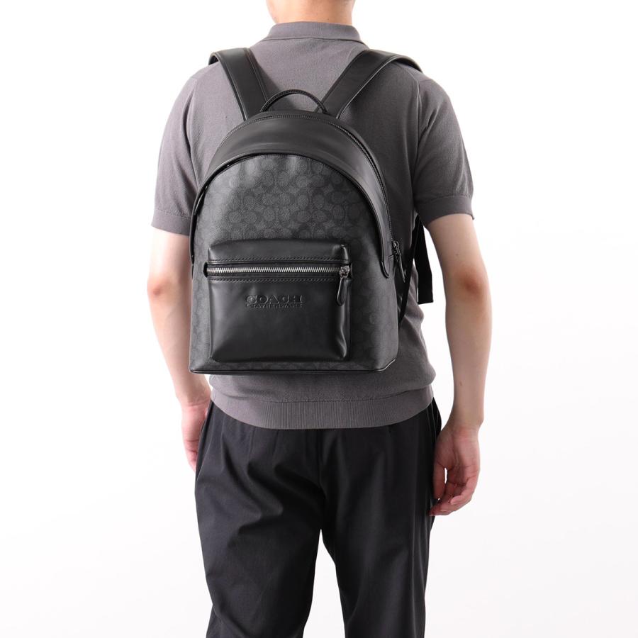 COACH グレー ロゴパターン リュック ヒッチ バックパック・シグネチャー キャンバス・パッチ（バック