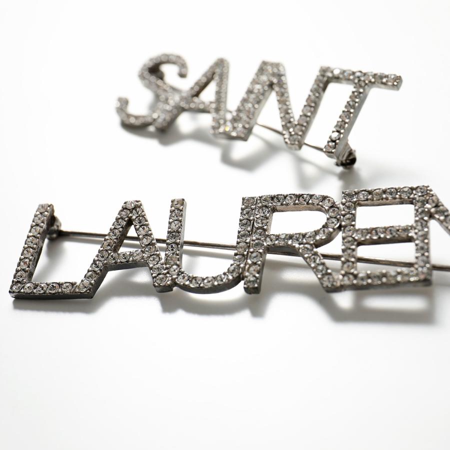 SAINT LAURENT サンローラン ブローチ 586493 Y1526 メンズ ロゴ