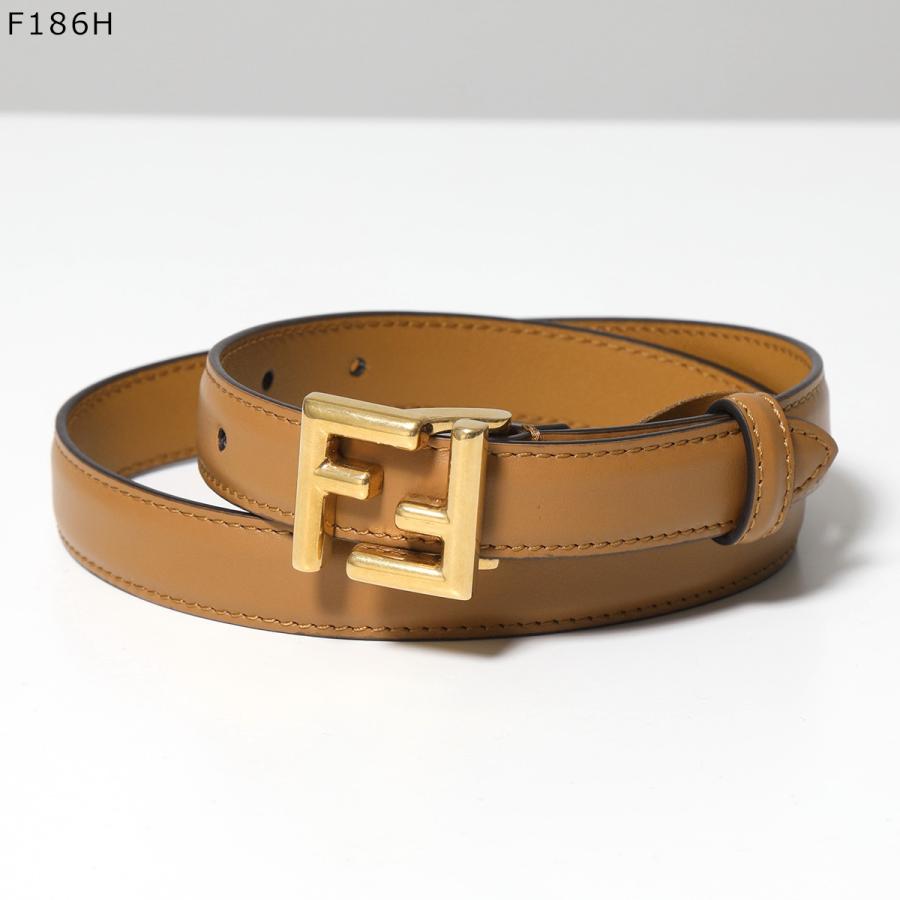 FENDI レザーベルト ブラウン ベージュ FENDI（フェンディ） ベルト 8C0736 ASUV レディース レザー