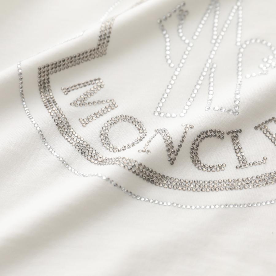 【新品】MONCLER モンクレール ラインストーン　ロゴTシャツ ホワイト MONCLER モンクレール monestier de clermont 52 Tシャツ 8C000