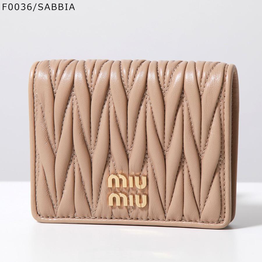 【新品未使用】miu miu マテラッセレザー 財布 miu miu（ミュウミュウ） マテラッセ レザー 二つ折り財布