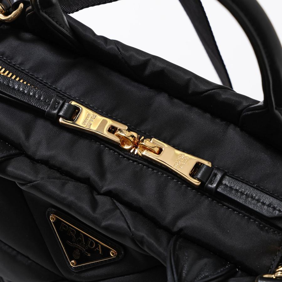 PRADAプラダ キルティング ナイロン トートバッグ 黒 G金具 メタルロゴ PRADA（プラダ） トートバッグ 1BG373 RDJN レディース パデッド