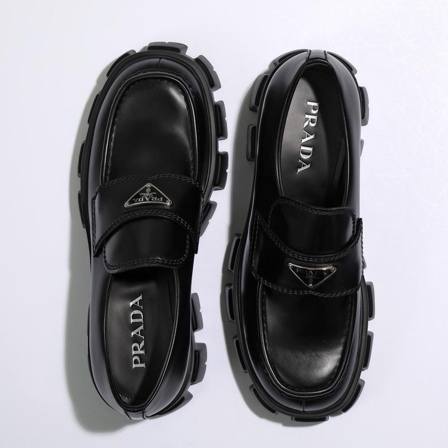 PRADA プラダ ローファー 2DE129 B4L F0002 メンズ モノリス ブラッシュドレザー マキシソール 厚底 シューズ 革靴 トライアングルロゴメタル NERO｜s-musee｜09