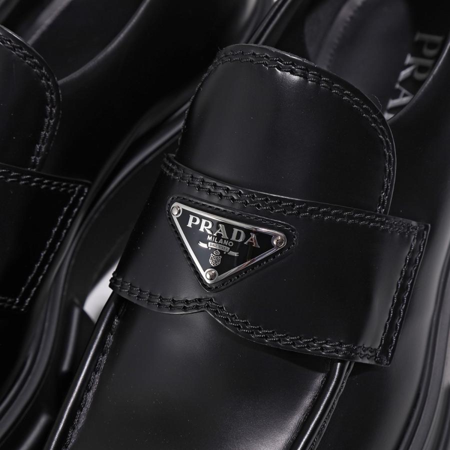 PRADA プラダ ローファー 2DE129 B4L F0002 メンズ モノリス ブラッシュドレザー マキシソール 厚底 シューズ 革靴 トライアングルロゴメタル NERO｜s-musee｜11