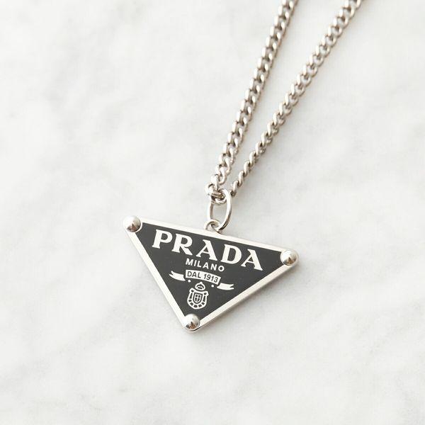 PRADA プラダ ネックレス 2JC826 2DSP メンズ シンボル チェーン ペンダント トライアングルロゴ 925スターリングシルバー