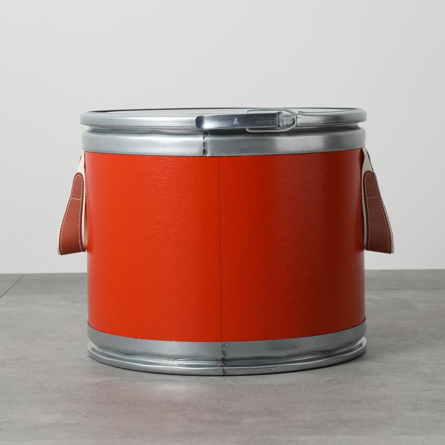 HERMES エルメス サドルボックス SADDLE BOX レディース メンズ 馬具缶 収納BOX インテリア オブジェ 小物入れ オレンジ