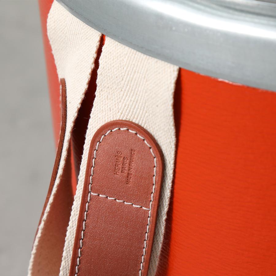 HERMES エルメス サドルボックス SADDLE BOX レディース メンズ 馬具缶 収納BOX インテリア オブジェ 小物入れ オレンジ