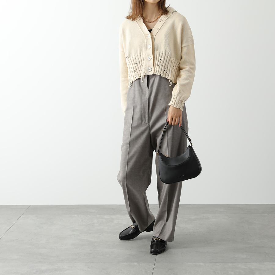 MARNI ★ ロゴ レザー ハンドバッグ / シルバー Marni ロゴストラップ レザーバッグ | グレー | FARFETCH JP