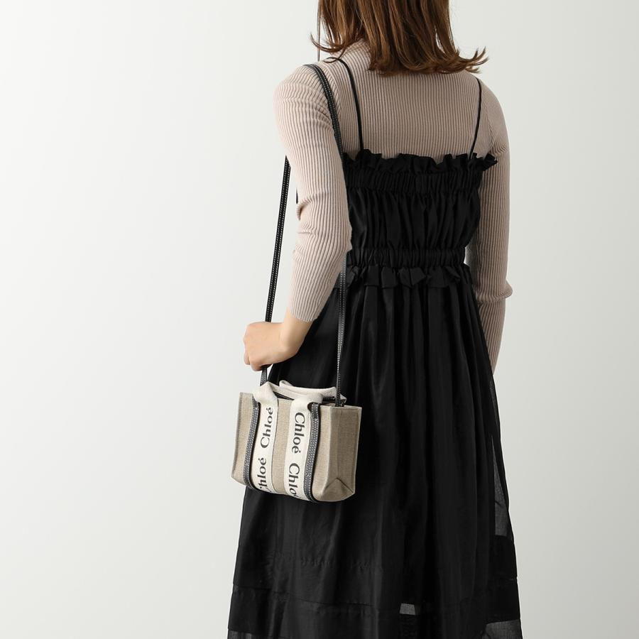 クロエ Chloe WOODY MINI ウッディミニ ショルダーバッグ 2WAY リネン ベージュ×ブラック CHC22AP237I2691J レディース【中古】 Chloe - クロエ Chloe WOODY MINI ウッディミニ ショルダーバッグ 2WAY