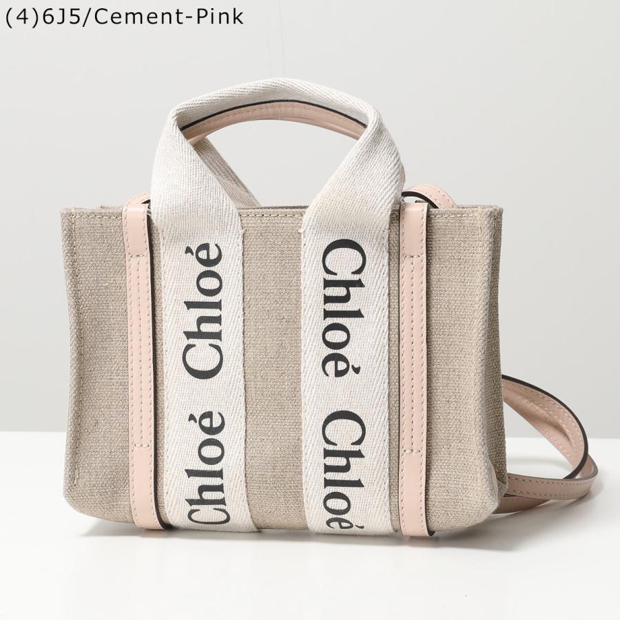 Chloe 極美品 2wayウッディスモール ハンドバッグ リネン クロエ Chloe（クロエ） ショルダーバッグ WOODY MINI ウッディ ミニ