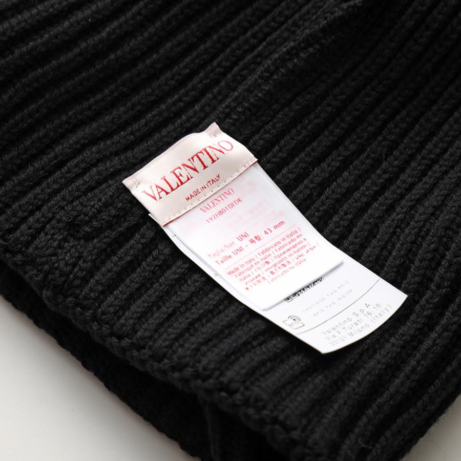 VALENTINO ヴァレンティノ ニット帽子 ブラック 帽子 VALENTINO ヴァレンティノ ニット帽 1Y2HB01D FDK レディース