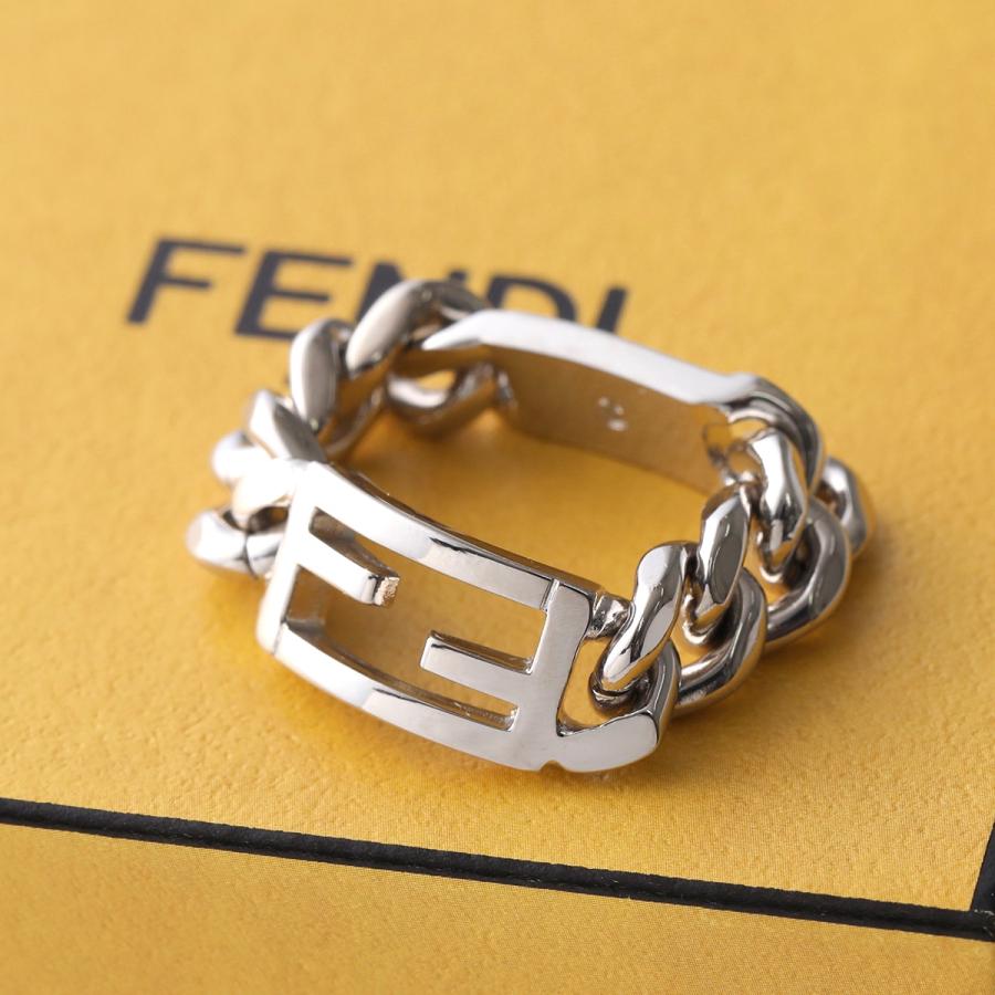 FENDI フェンディ リング 7AJ598 B08 メンズ バゲット FFロゴ 指輪 アクセサリー チェーン カラー2色