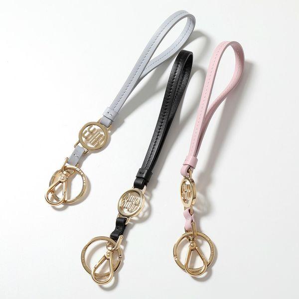 【新品】miu miu ミュウミュウ レザー キーホルダー ロゴ 正規品 miu miu（ミュウミュウ） キーリング 5PP166 2AIX レディース レザー