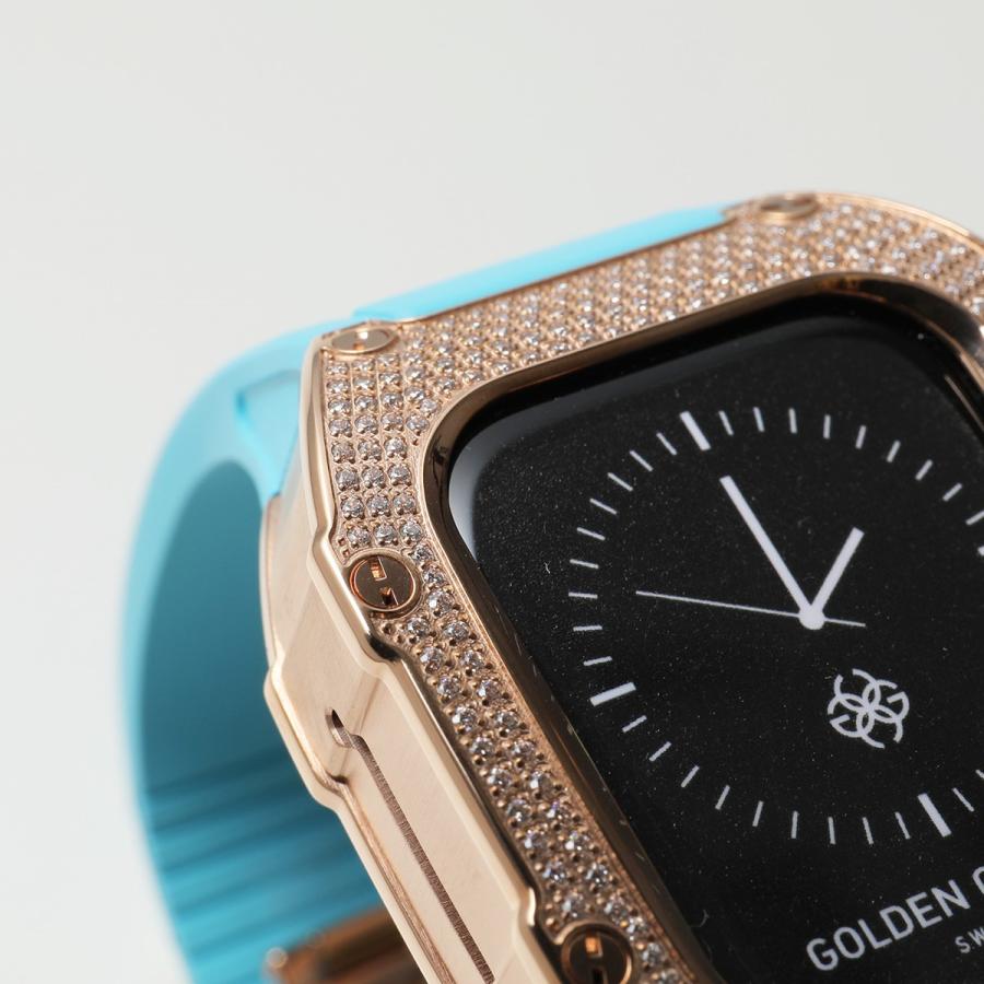 GOLDEN CONCEPT ゴールデンコンセプト Apple Watch Series 7 8 9対応 アップルウォッチケース RST41  RST45 SW メンズ スワロフスキー Rose-Gold-Titanium