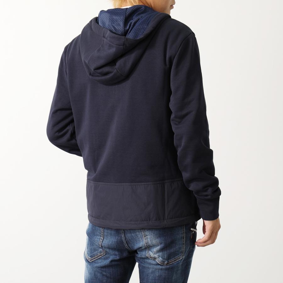 MONCLER モンクレール ナイロンジャケットスウェット切替ネイビー パーカー