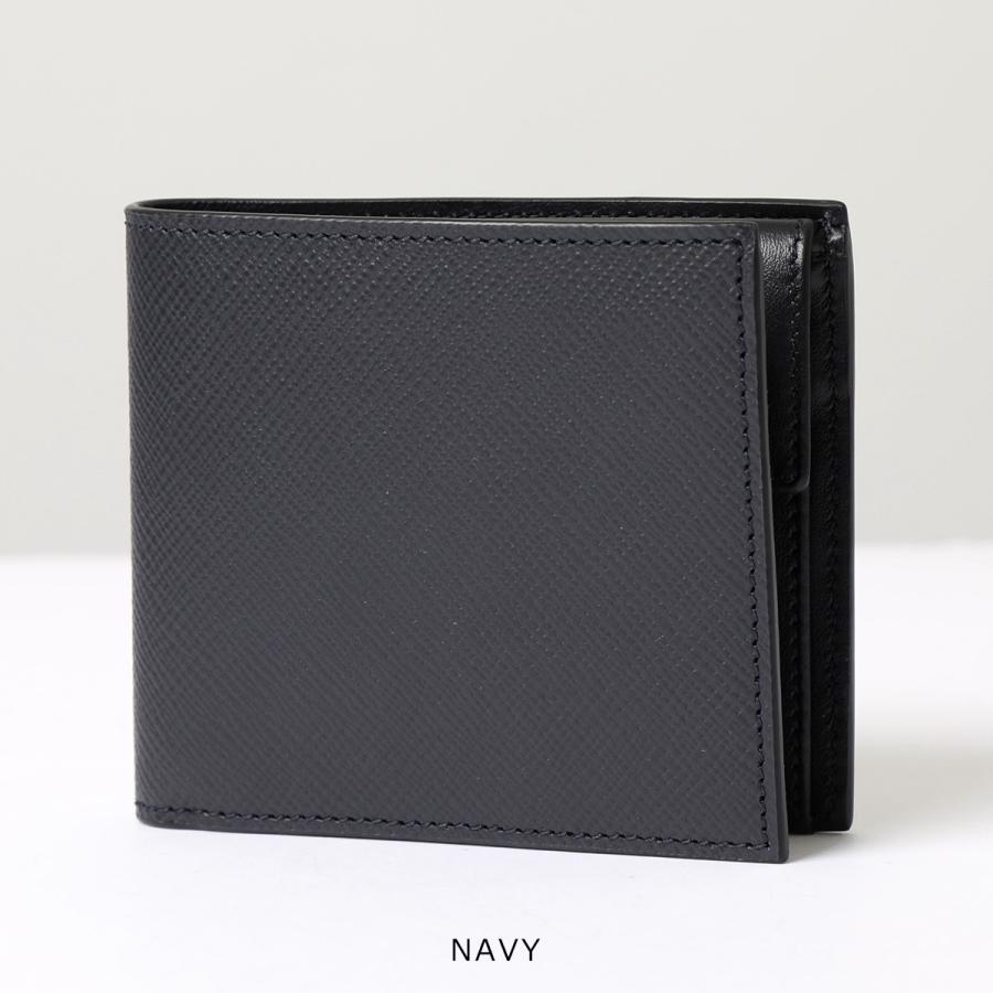 未使用✨スマイソン パナマウォレット レザー 2つ折り財布 カモフラ ブルー系 Smythson（スマイソン） 二つ折り財布 PMA SML CONTINENTAL PRS