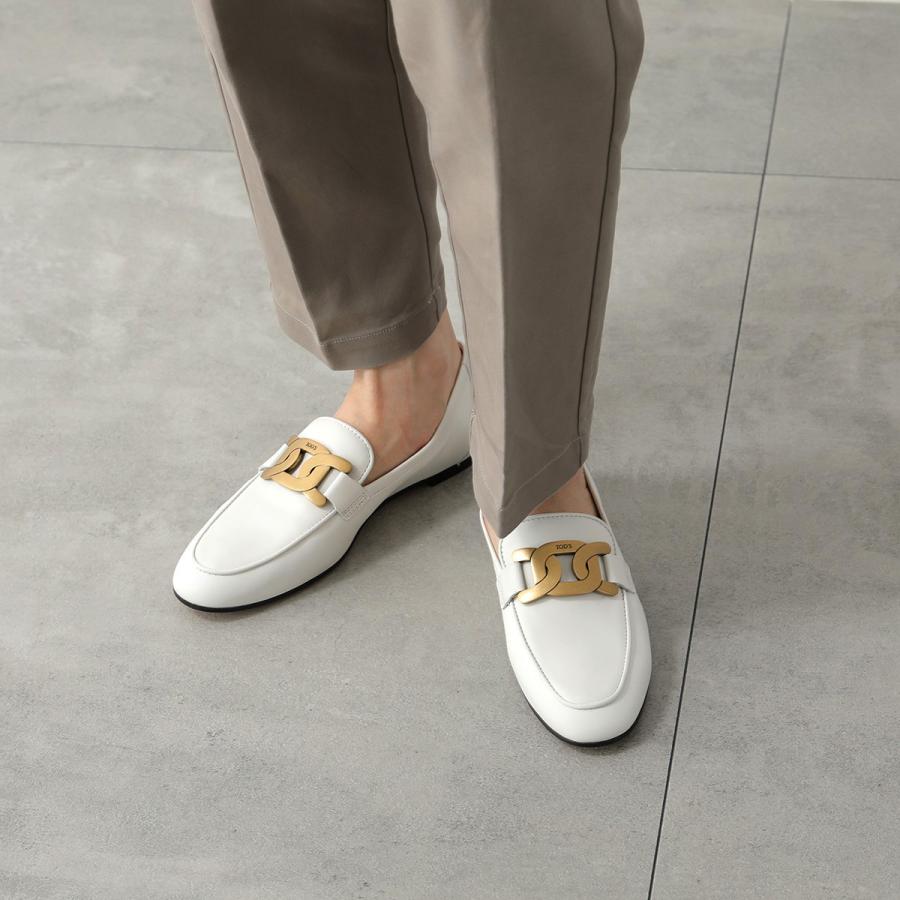 TODS トッズ ローファー XXW79A0DD00MID レディース レザー ケイト チェーン シューズ 靴 B001/BIANCOの画像