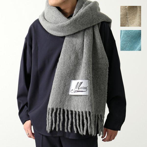 MARNI マルニ マフラー SCZC0033Q0 UAW004 メンズ ロゴラベル フリンジ