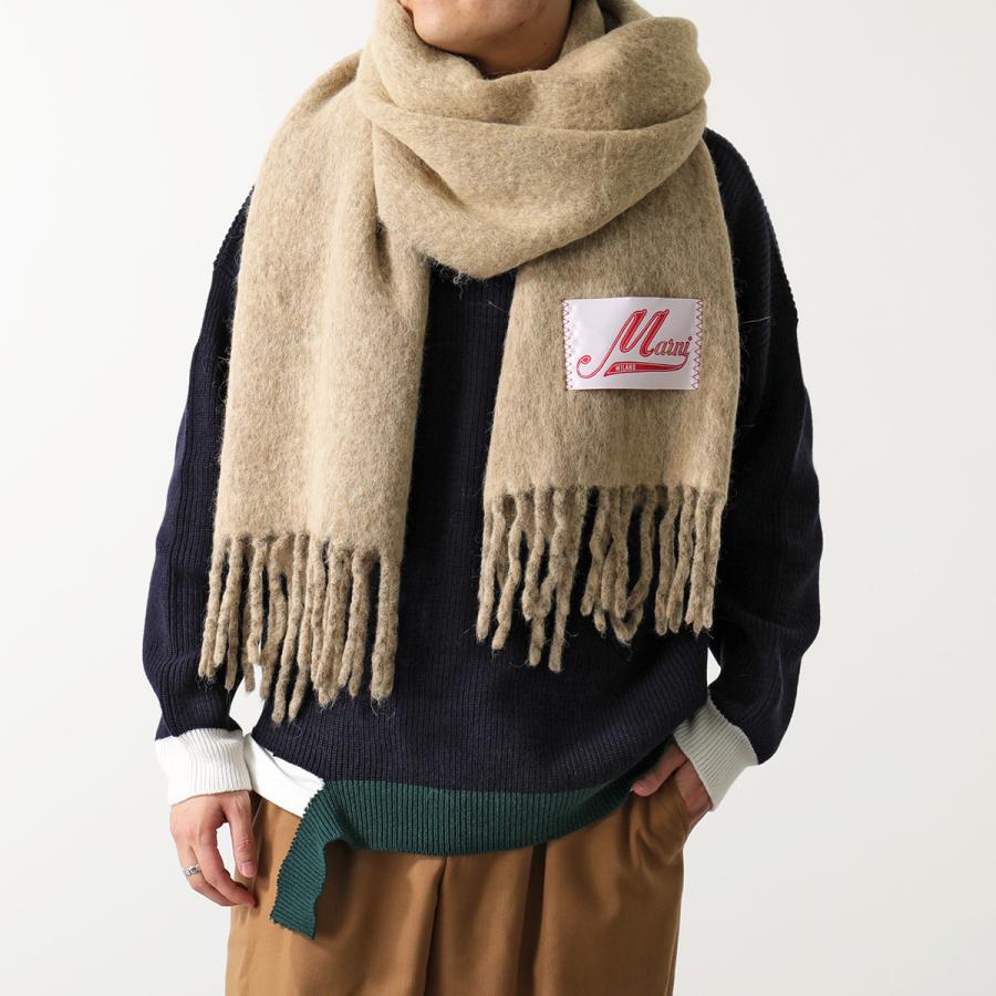 MARNI マルニ マフラー SCZC0033Q0 UAW004 メンズ ロゴラベル フリンジ  