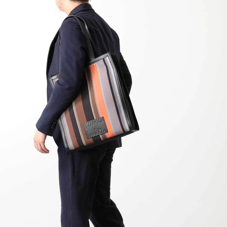 バッグ Paul Smith Stripe Leather Tote Bag Black Amazon | [ポールスミス] レザーブライトストライプトリム トート