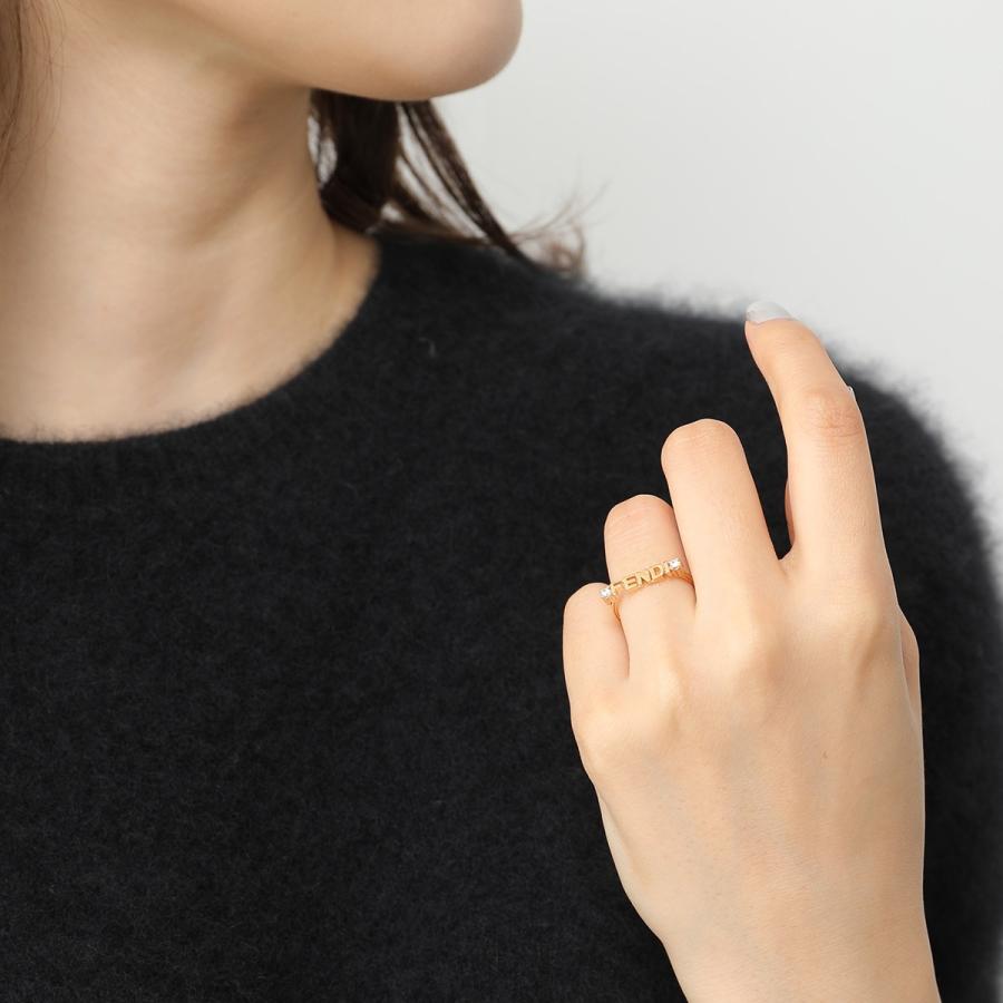 FENDI フェンディ リング 8AH39 36DM レディース ロゴ クリスタル