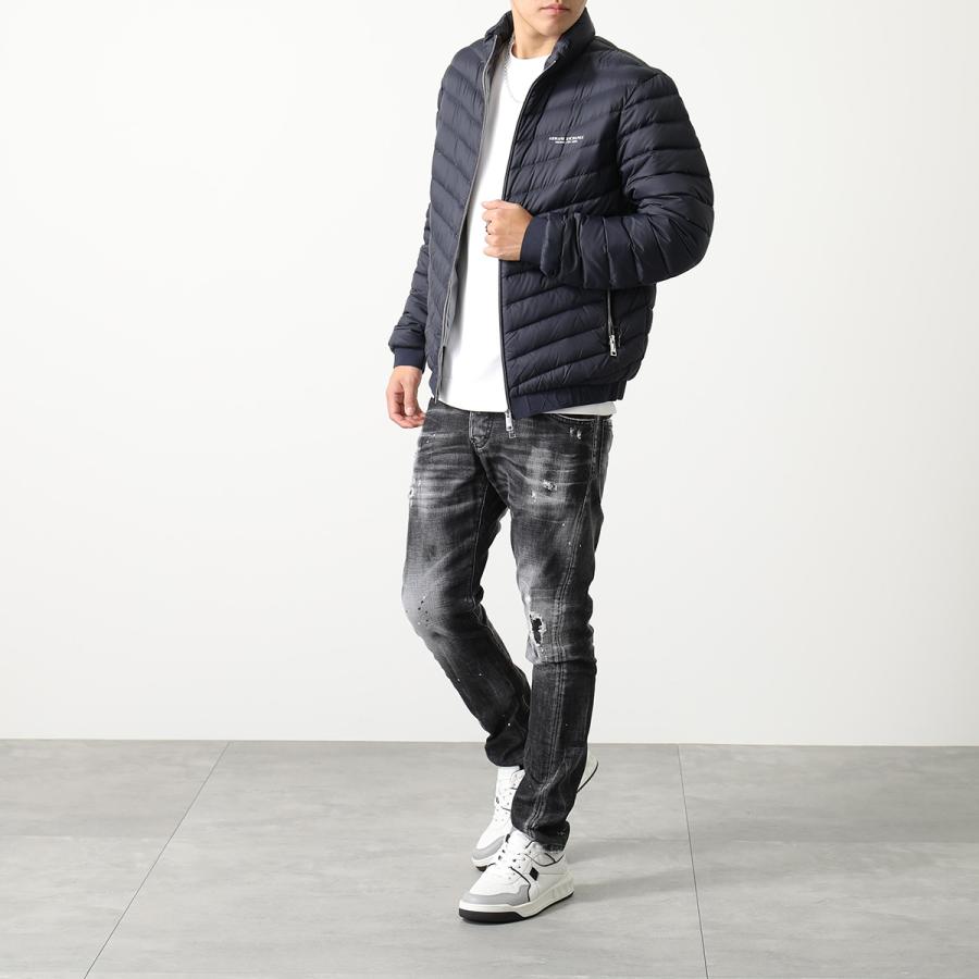 【高級】ARMANI アルマーニ ダウンジャケット　レザー　フェイク　ロゴ ARMANI EXCHANGE (アルマーニ エクスチェンジ ) フェイクレザー