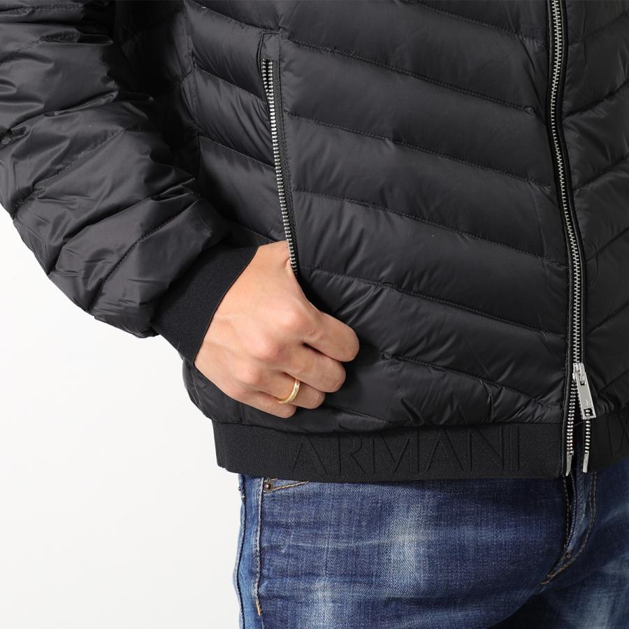 【高級】ARMANI アルマーニ ダウンジャケット　レザー　フェイク　ロゴ ARMANI（アルマーニ） 極美品△正規品 2021年 黒タグ EMPORIO ARMANI