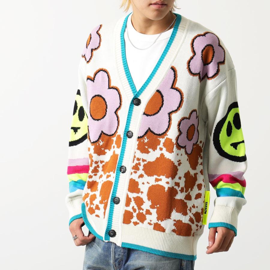 BARROW バロー カーディガン 32504 メンズ ニット ウール混 Bear くま  