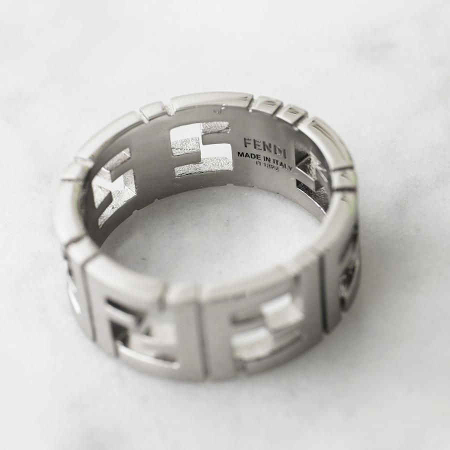 FENDI フェンディ リング FF 7AJ591 B08 メンズ FFモチーフ ロゴ メタル パラジウム ブラス アクセサリー 指輪 F0TH0/PALLADIUM | FENDI | 05