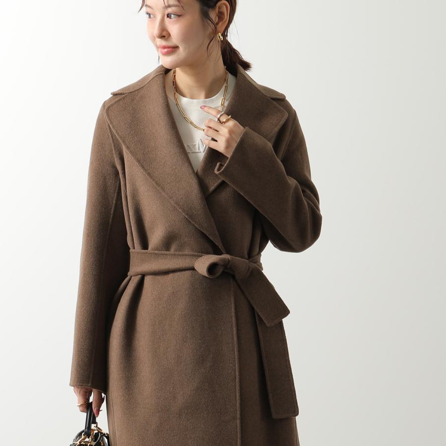 'S MaxMara ベルト付きロングコート ブラウン S Max Mara エスマックスマーラ ベルト付き ウール ロングコート