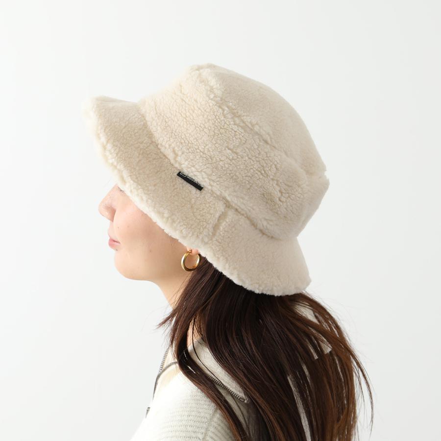 WOOLRICH ウールリッチ バケットハット CURLY FLEECE HAT WWAC0145FR UT2958 レディース ボア ロゴラベル 帽子 8743/MILKY-CREAM｜s-musee｜03