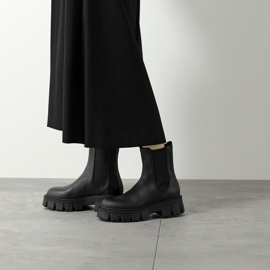 極美品✨ ファビオルスコーニ 【37】 ショートブーツ ブラック レザー ファビオルスコーニ FABIO RUSCONI レースアップショートブーツ