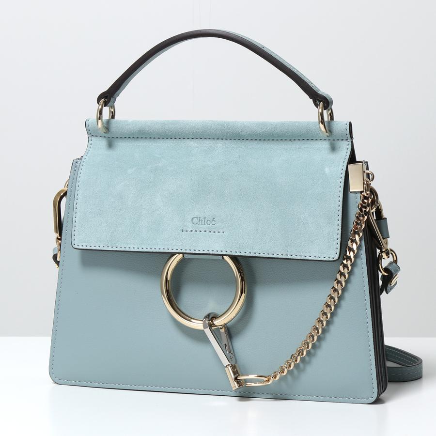 ライトブルー/グレー レザー クロエ フェイ バッグ ライトブルー/グレー レザー クロエ フェイ バッグ