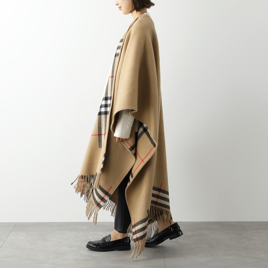 BURBERRY バーバリー ケープ ST LING GNT CHK BDR 8037498 レディース リバーシブル チェック ウール カシミア ポンチョ フリンジ A7026/ARCHIVE-BEIGE｜s-musee｜03