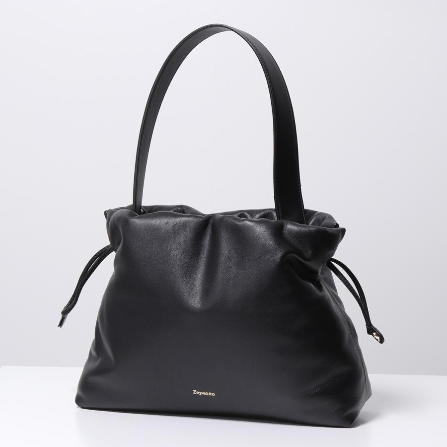 美✨Repetto ブラックレザーハンドバッグ　ショルダーバッグ リボン リボンショルダーBAG 129447（ショルダーバッグ）｜Heather（ヘザー