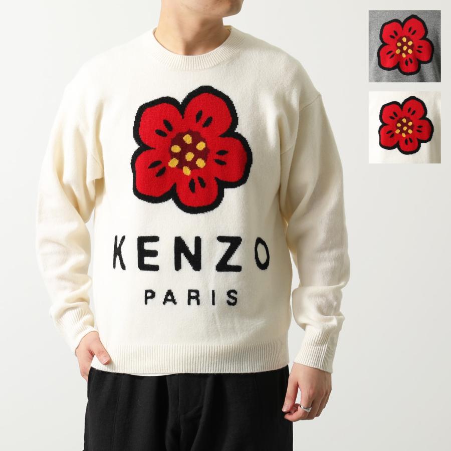 KENZO PARIS ケンゾー 袖ロゴ ニット クルーネック ネイビー M