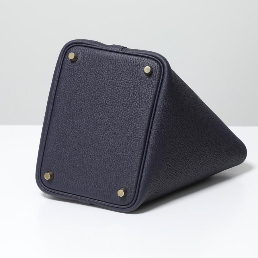 エルメス ピコタン PICOTIN LOCK PM 18 ピコタンロック トリヨンクレマンス 056289CC レディース レザー カデナ付き K刻印 鞄 ブルーニュイ/ゴールド金具の画像