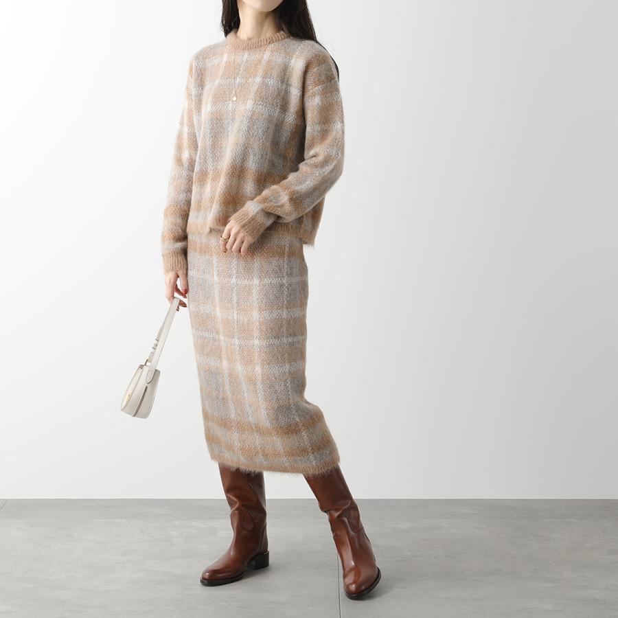 マックスマーラ　アルパカ モックネック ケーブル ニット　ブラウン　S マックスマーラ アルパカ モックネック ケーブル ニット ブラウン S