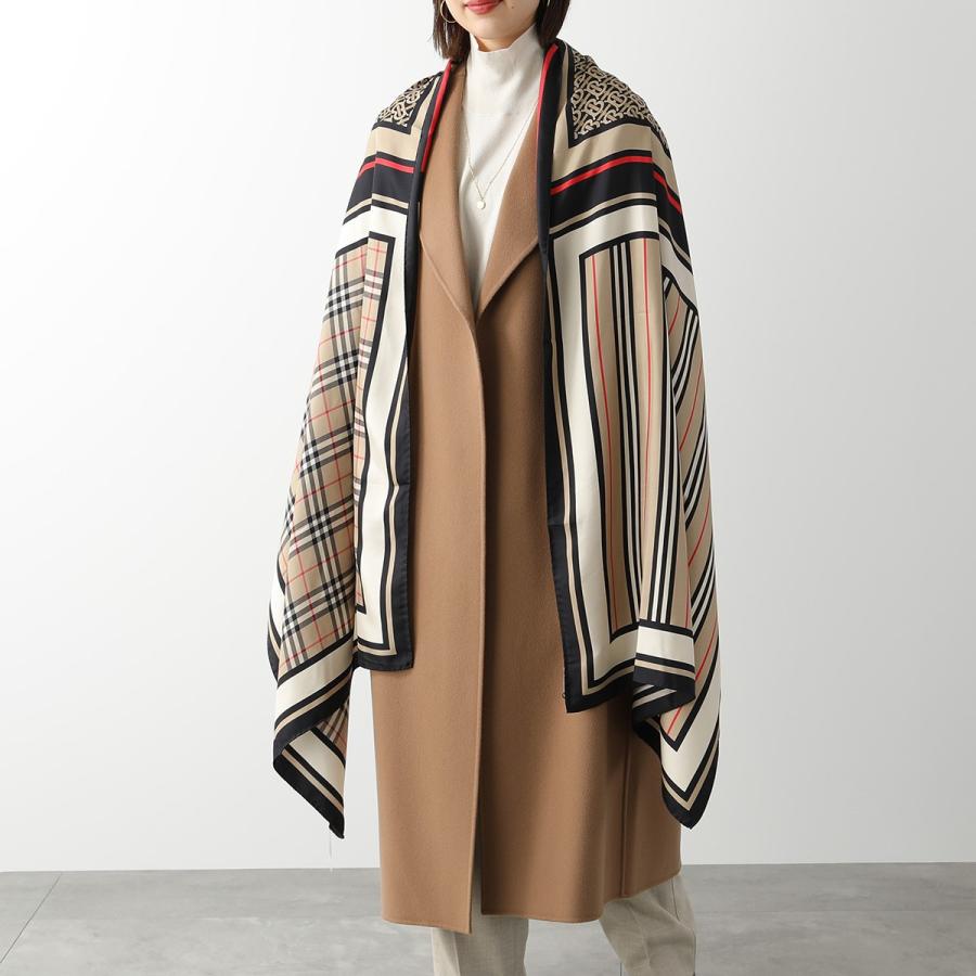 BURBERRY バーバリー ストール SS CHK TB MONO TRP OB 8011951 レディース モノグラム ストライプ  ヴィンテージチェック シルク スカーフ ARCHIVE-BEIGE