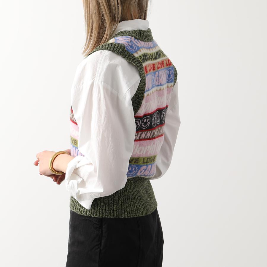 GANNI ガニー ニットベスト Graphic V-neck Vest K1776 2562 GANNI ガニー ニットベスト Graphic V-neck Vest K1776 2562
